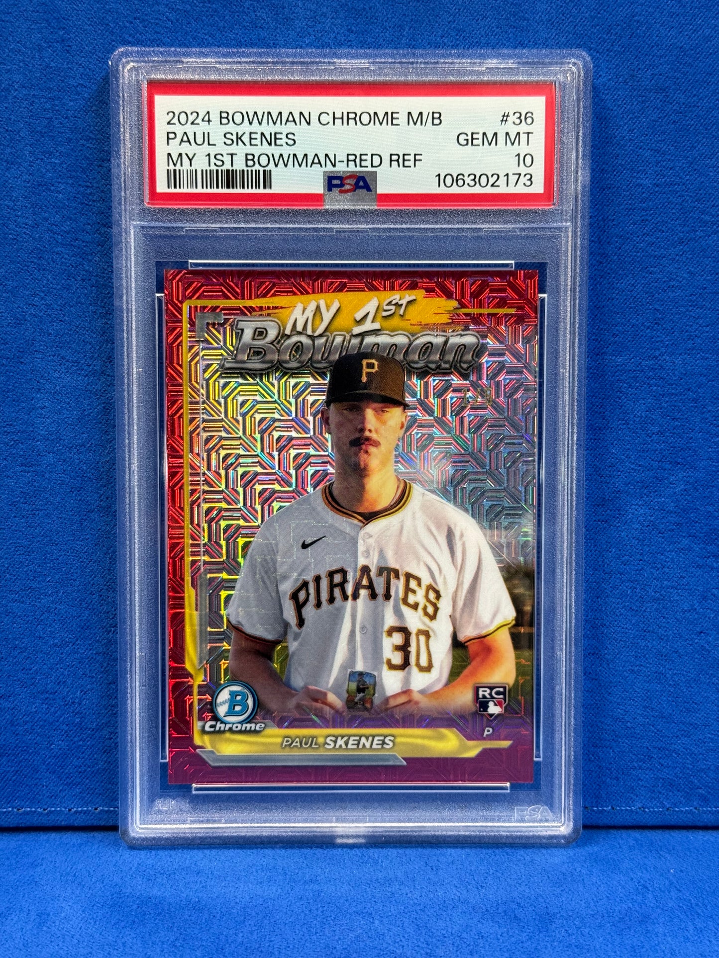 2024 BOWMAN CHROME M/B MY 1ST BOWMAN RED-REF #36 PAULS SKENES PSA 10