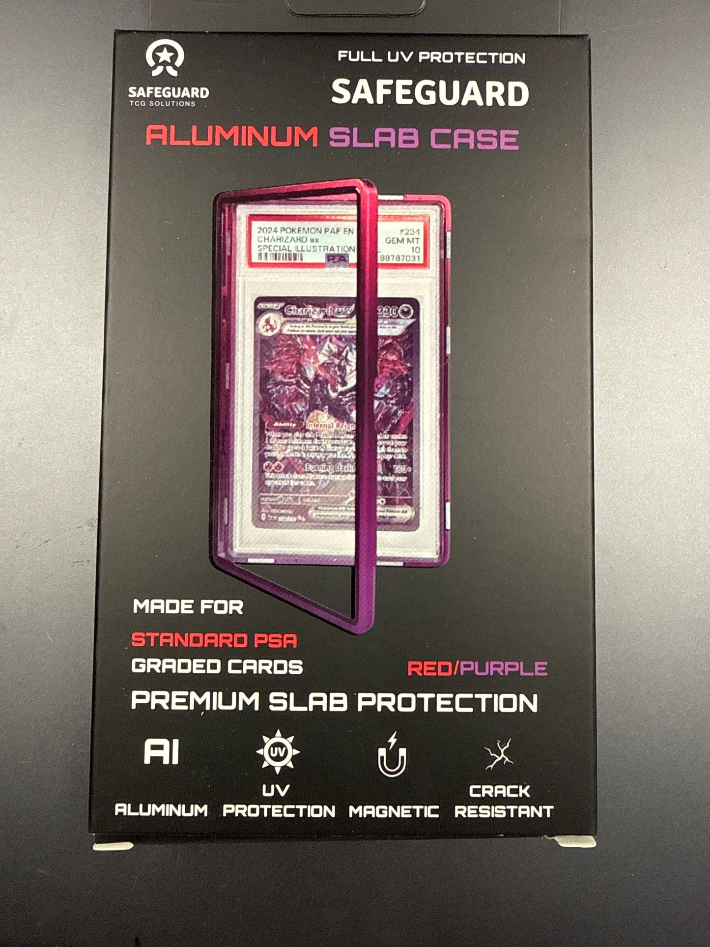PSA ALUMINUM SLAB CASE (Red/Purple)