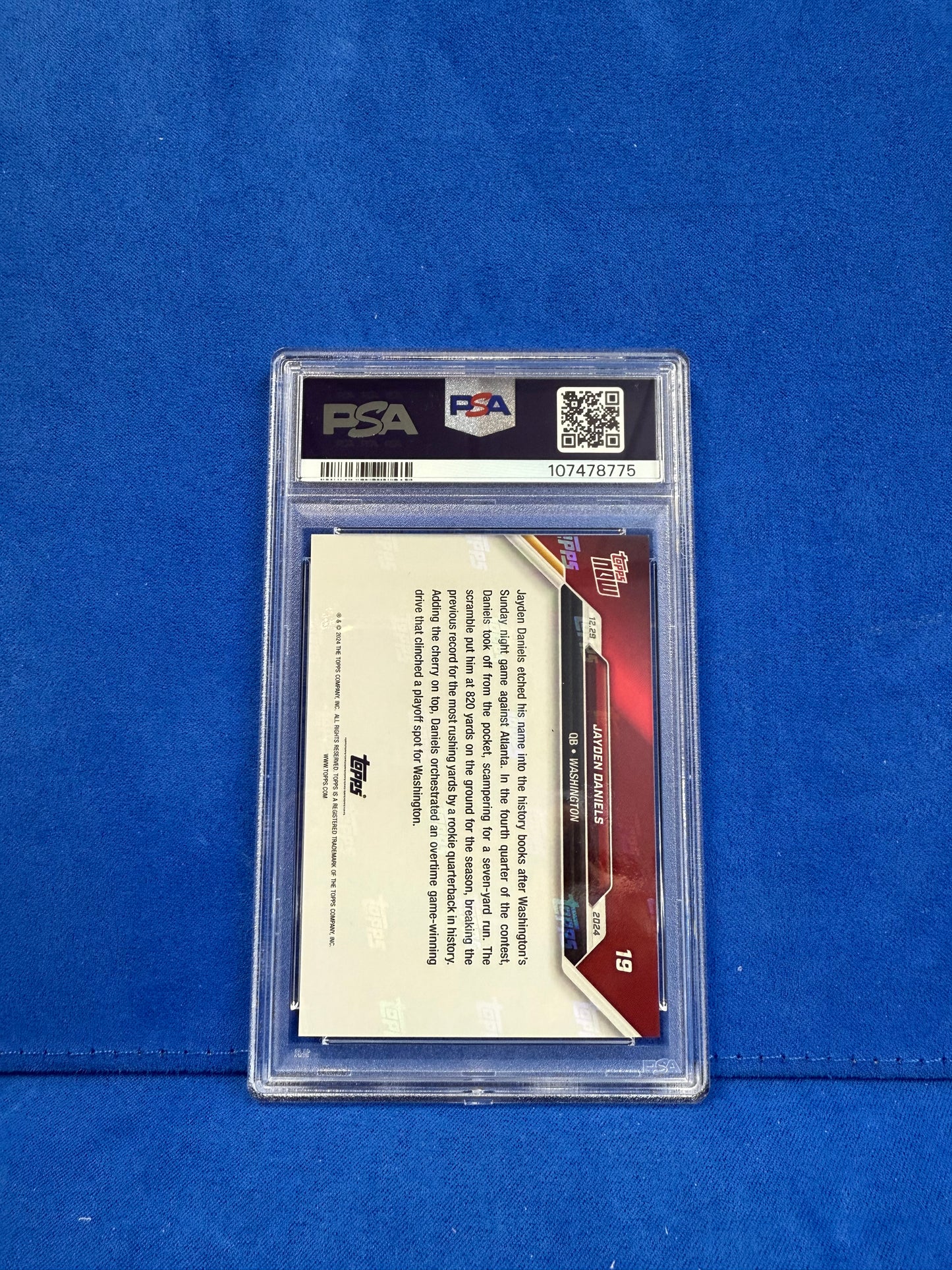 2024 TOPPS NOW #19 JAYDEN DANIELS PSA10