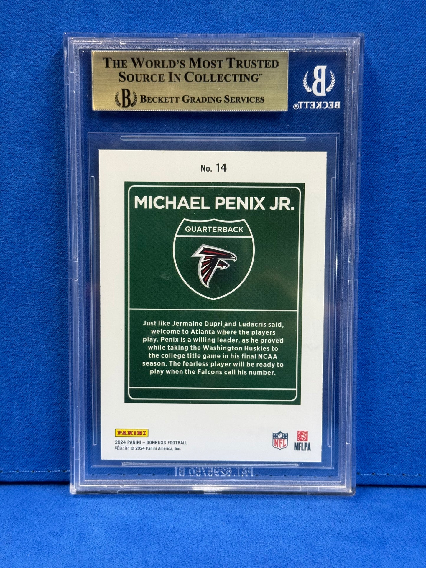 2024 DONRUSS DOWNTOWN #14 MICHAEL PENIX JR BECKETT 9.5