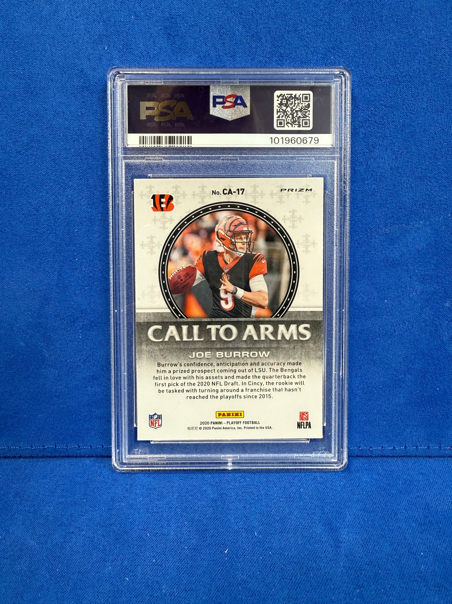 2020 panini playoff call to arms-red #ca17 Joe Burrow PSA10