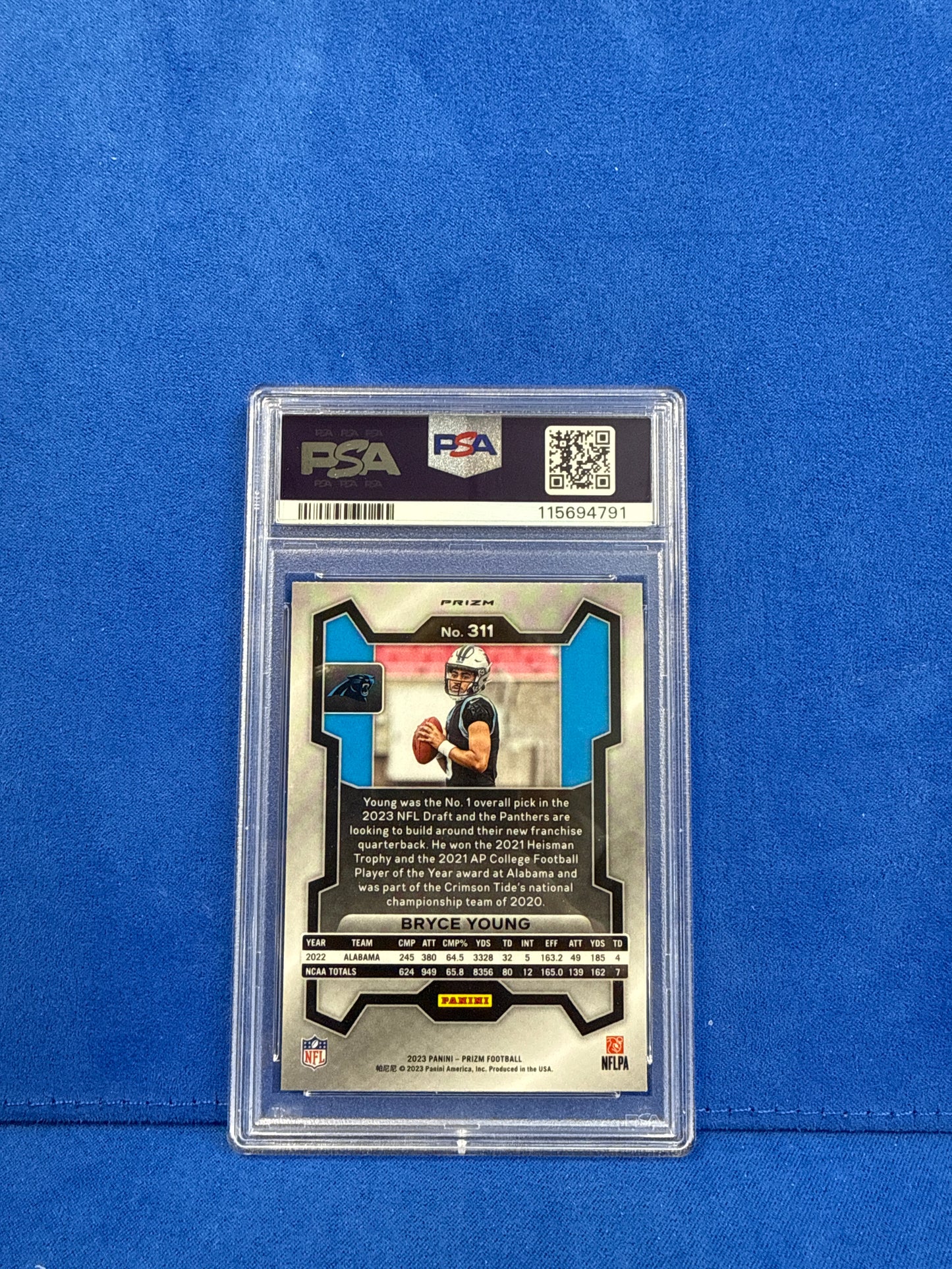 2023 PRIZM #311 BRYCE YOUNG LAZER PRIZM PSA10