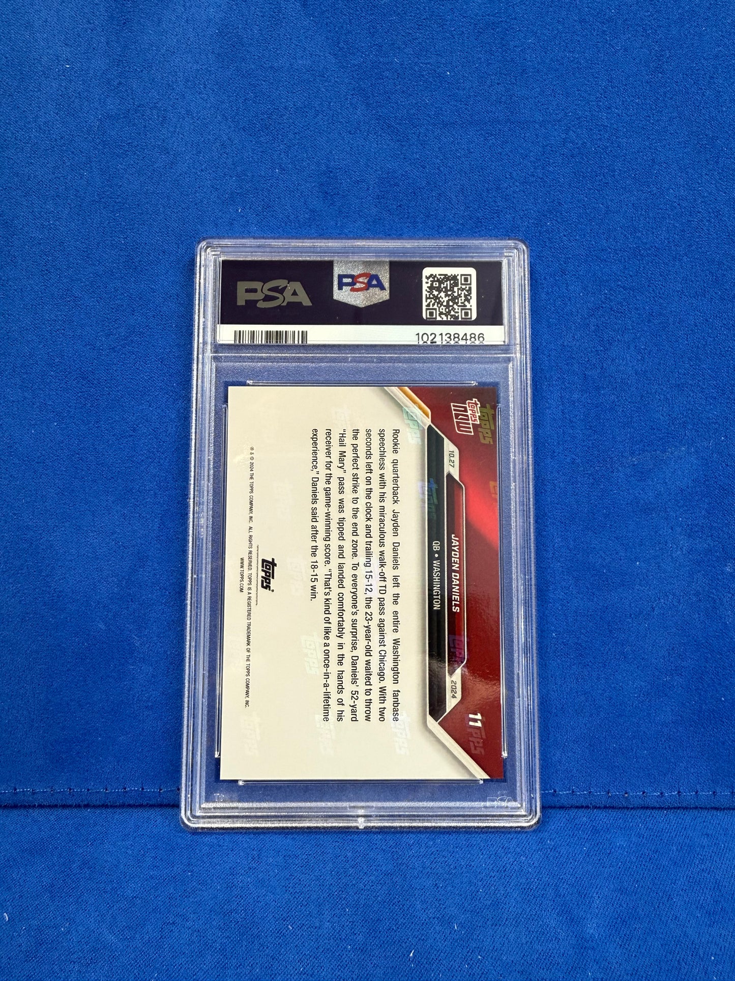 2024 TOPPS NOW #11 JAYDEN DANIELS PSA10