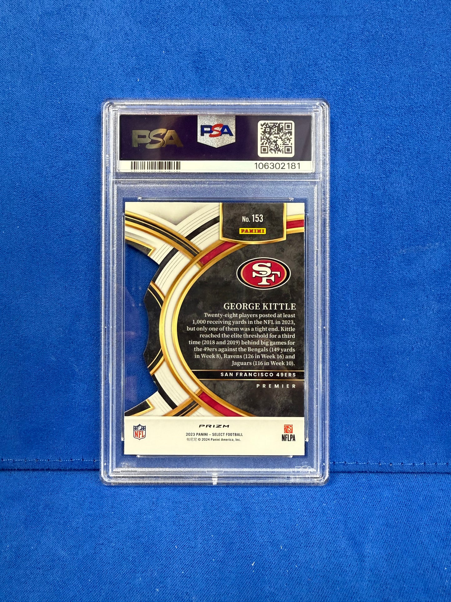 2023 SELECT DIE-CUT ZEBRA PRIZM #153 GEORGE KITTLE PSA10