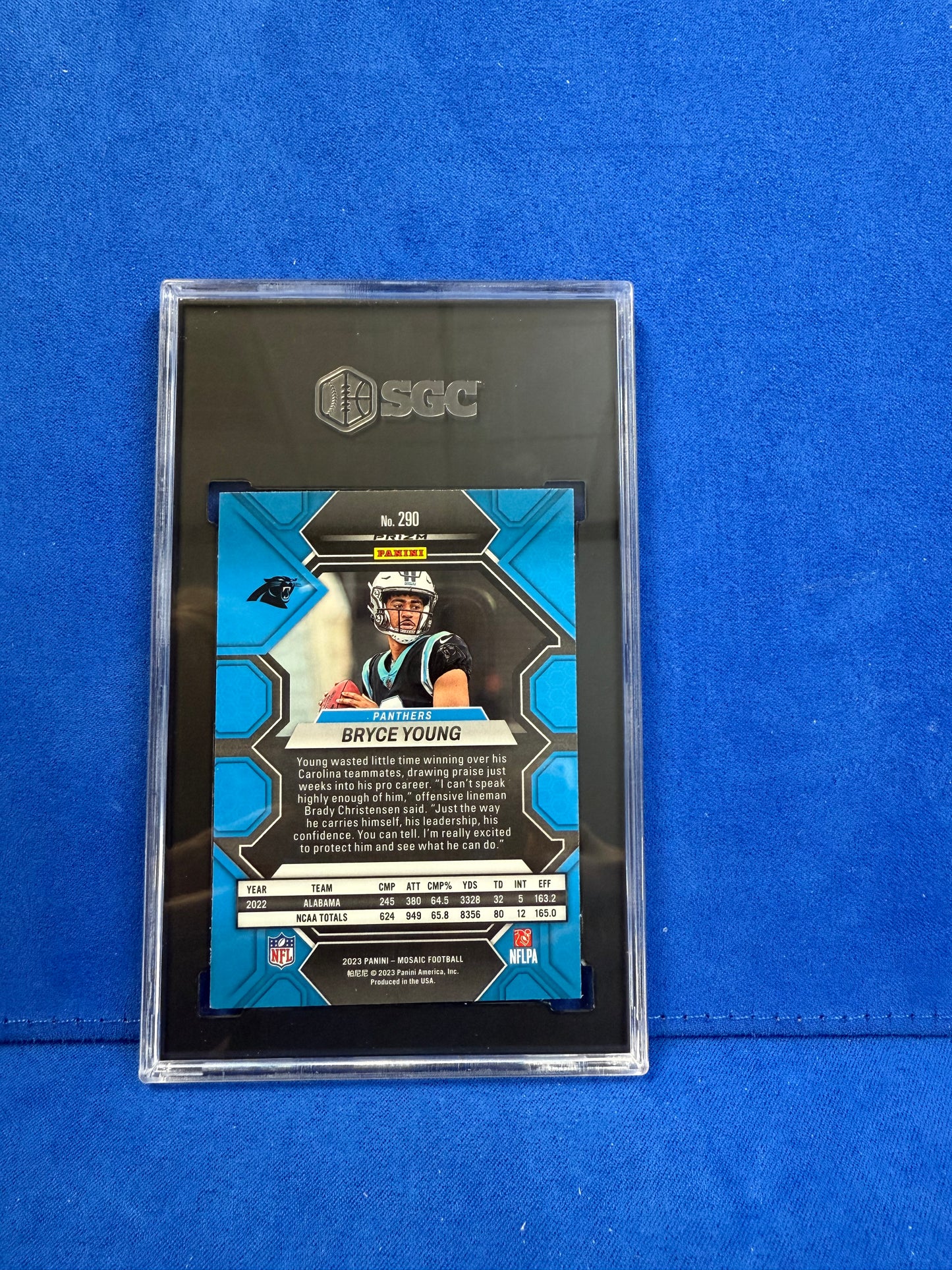 2023 PANINI MOSAIC YELLOW REACTIVE PRIZM #290 BRYCE YOUNG SGC10