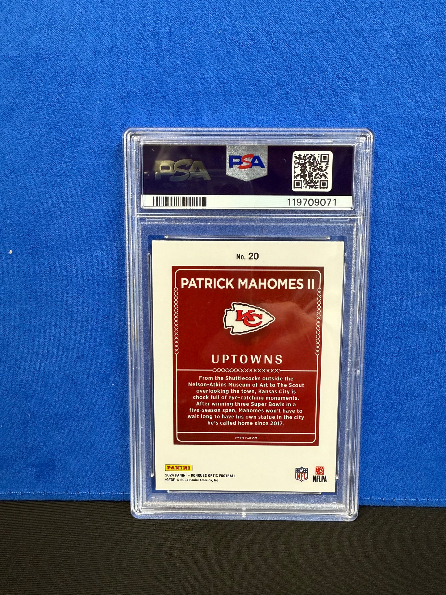 2024 DONRUSS UPTOWNS #20 PATRICK MAHOMES II PSA 10