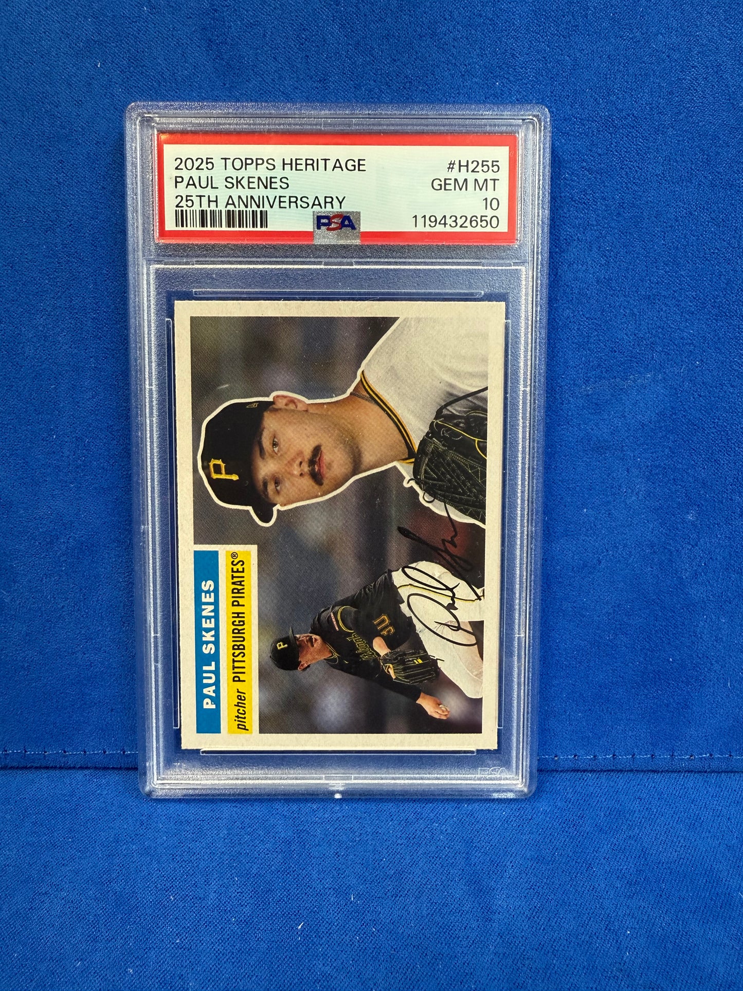 2025 topps heritage #h255 paul skenes 25th anniversary PSA10