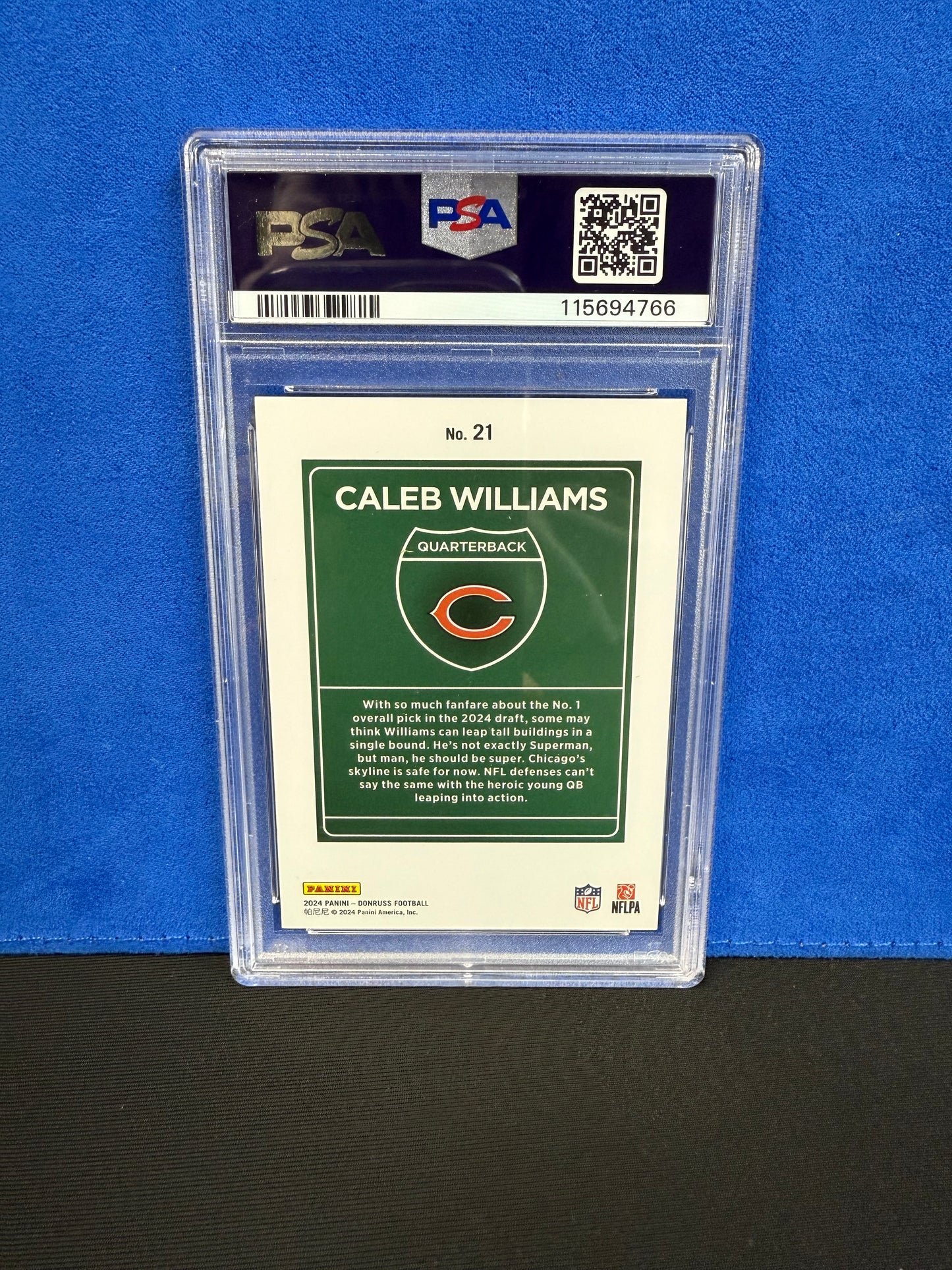 2024 DONRUSS DOWNTOWN #21 CALEB WILLIAMS PSA 10