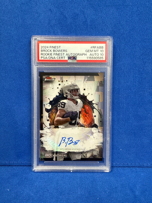 2024 TOPPS FINEST #RFABB BROCK BOWERS ROOKI FINEST AUTO PSA10 PSA/DNA CERT 10
