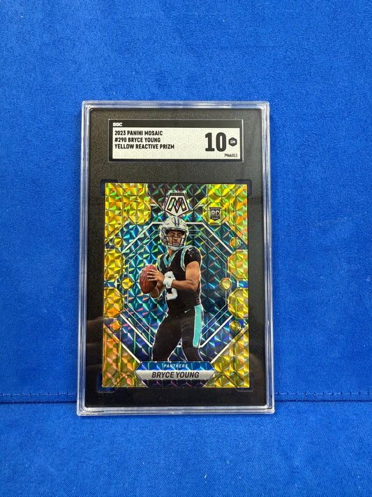 2023 PANINI MOSAIC YELLOW REACTIVE PRIZM #290 BRYCE YOUNG SGC10