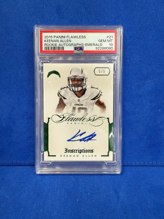 2015 panini flawless rookie auto-Emerald #21 keenan Allen PSA10