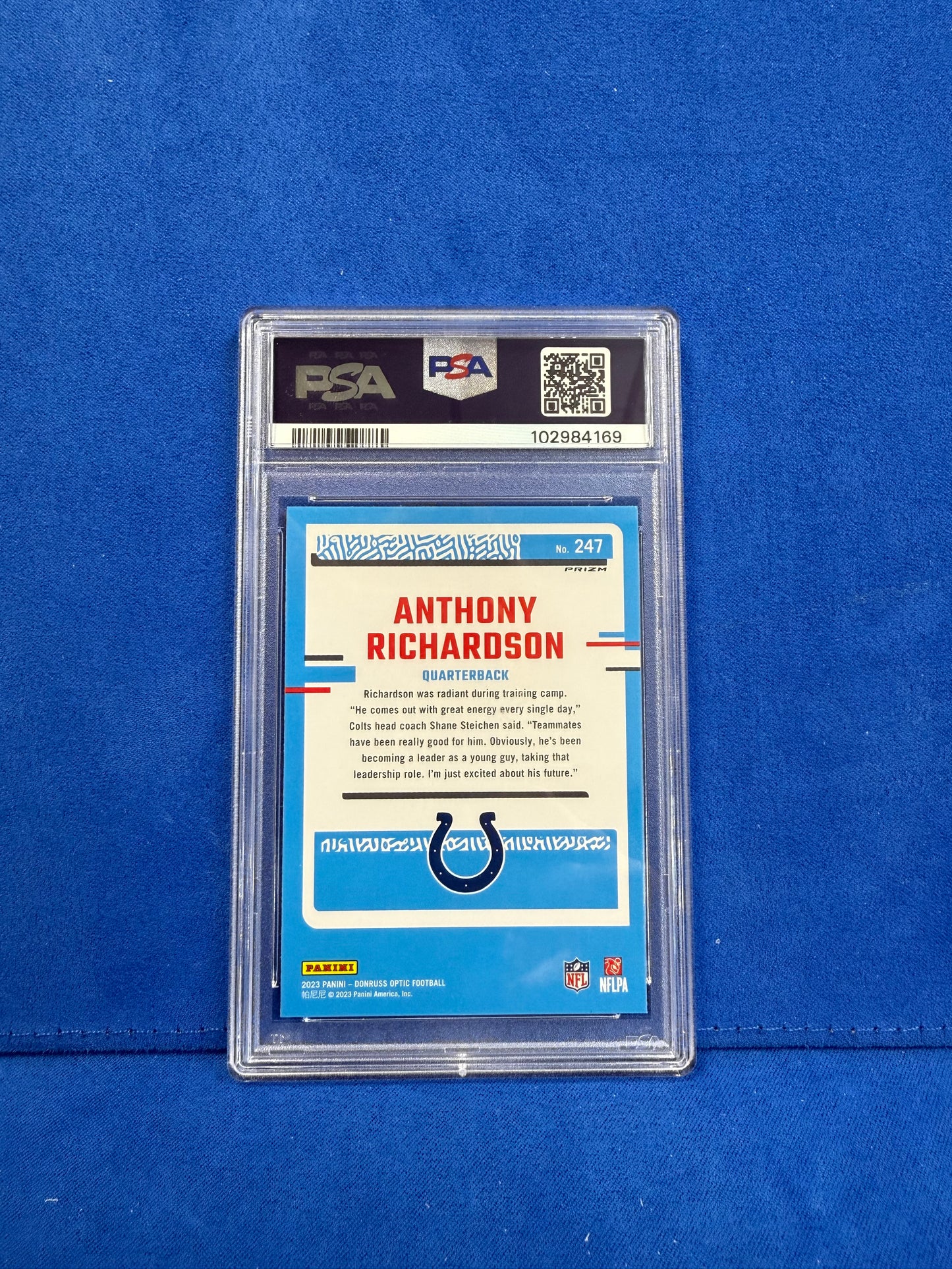 2023 DONRUSS OPTIC PURPLE SHOCK ANTHONY RICHARDSON PSA10
