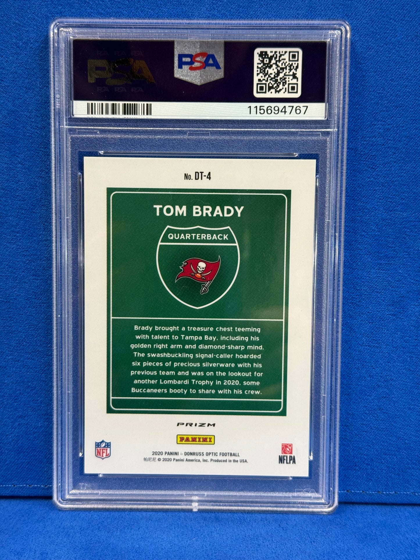 2020 PANINI DONRUSS OPTIC DOWNTOWN #DT4 TOM BRADY PSA 9