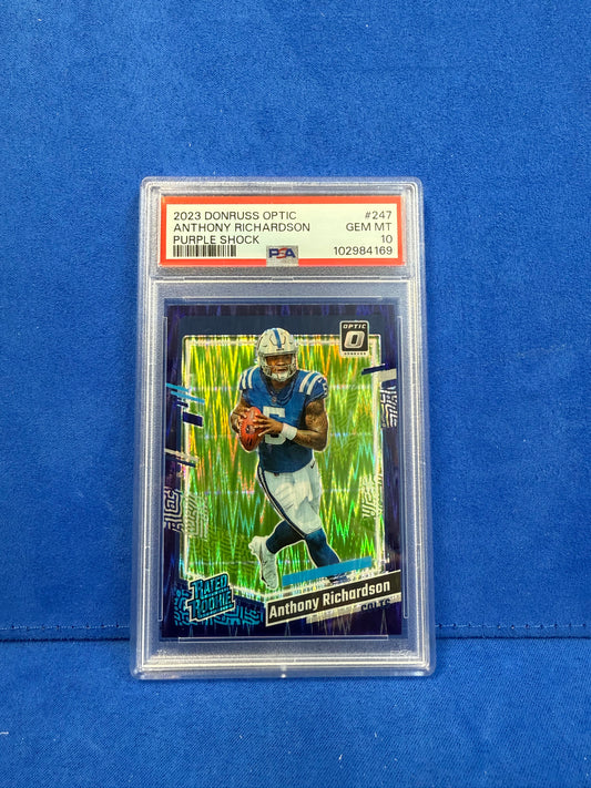 2023 DONRUSS OPTIC PURPLE SHOCK ANTHONY RICHARDSON PSA10