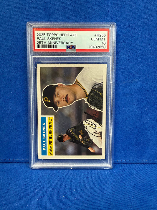 2025 topps heritage #h255 paul skenes 25th anniversary PSA10