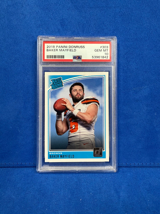 2018 panini donruss #303 Baker Mayfield PSA10